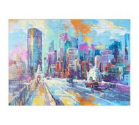 MyPuzzle L'horizon d'une Ville Vivante dans Un Style Artistique Expressif - Premium 100 Pièces Puzzle - Collection spéciale MyPuzzle de Puzzle Galaxy