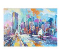 MyPuzzle L'horizon d'une Ville Vivante dans Un Style Artistique Expressif - Premium 1000 Pièces Puzzle - Collection spéciale MyPuzzle de Puzzle Galaxy