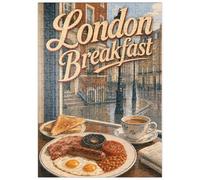 MyPuzzle Londres - Petit Déjeuner Anglais - Premium 200 Pièces Puzzle - Collection spéciale MyPuzzle de Havana Puzzle Company