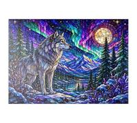 MyPuzzle Loup en Vitrail dans La Forêt D'Aurora - Premium 200 Pièces Puzzle - Collection spéciale MyPuzzle de Havana Puzzle Company