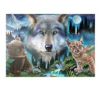 MyPuzzle Loup Magique Et Ses Amis Lynx Et l'ours - Sheena Pike - Premium 1000 Pièces Puzzle - Collection spéciale MyPuzzle de Tate & Co Puzzles