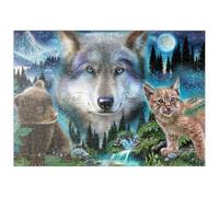 MyPuzzle Loup Magique Et Ses Amis Lynx Et l'ours - Sheena Pike - Premium 500 Pièces Puzzle - Collection spéciale MyPuzzle de Tate & Co Puzzles