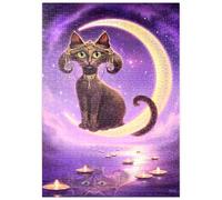 MyPuzzle Luna Crescent Moon Cat - Jeff Haynie - Premium 500 Pièces Puzzle - Collection spéciale MyPuzzle de Tate & Co Puzzles