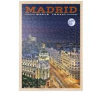 MyPuzzle Madrid, Espagne - Gran Vía De Nuit, Vintage Travel Poster - Premium 200 Pièces Puzzle - Collection spéciale MyPuzzle de Havana Puzzle Company
