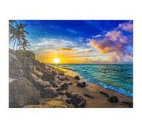 MyPuzzle Magnifique Coucher De Soleil Hawaïen sur La Côte Nord D'Oahu - Premium 500 Pièces Puzzle - Collection spéciale MyPuzzle de Puzzle Galaxy