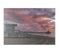 MyPuzzle Manhattan Beach Pier avec Tour De Sauvetage Au Coucher du Soleil - Premium 100 Pièces Puzzle - Collection spéciale MyPuzzle de Puzzle Galaxy