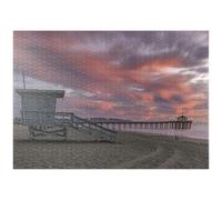 MyPuzzle Manhattan Beach Pier avec Tour De Sauvetage Au Coucher du Soleil - Premium 1000 Pièces Puzzle - Collection spéciale MyPuzzle de Puzzle Galaxy