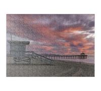MyPuzzle Manhattan Beach Pier avec Tour De Sauvetage Au Coucher du Soleil - Premium 200 Pièces Puzzle - Collection spéciale MyPuzzle de Puzzle Galaxy