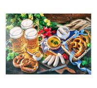 MyPuzzle Menu Oktoberfest, Saucisses Bavaroises avec Bretzels, Moutarde Sucrée Et Chopes De Bière - Premium 1000 Pièces Puzzle - Collection spéciale MyPuzzle de Puzzle Galaxy