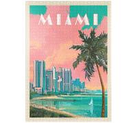 MyPuzzle Miami, FL: South Beach, Vintage Poster - Premium 1000 Pièces Puzzle - Collection spéciale MyPuzzle de Anderson Design Group