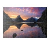 MyPuzzle Milford Sound Au Coucher du Soleil, Nouvelle-Zélande - Premium 500 Pièces Puzzle - Collection spéciale MyPuzzle de Puzzle Galaxy