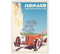 MyPuzzle Monaco : French Bulldog Club, Affiche Vintage - Premium 500 Pièces Puzzle - Collection spéciale MyPuzzle de Anderson Design Group