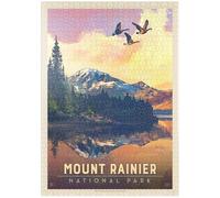 MyPuzzle Mount Rainier National Park: Daybreak, Vintage Poster - Premium 1000 Pièces Puzzle - Collection spéciale MyPuzzle de Anderson Design Group