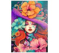 MyPuzzle Muse des Fleurs Au Chapeau Violet Et Aux Cheveux De Feu - Premium 100 Pièces Puzzle - Collection spéciale MyPuzzle de Puzzle Galaxy