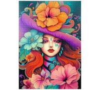 MyPuzzle Muse des Fleurs Au Chapeau Violet Et Aux Cheveux De Feu - Premium 1000 Pièces Puzzle - Collection spéciale MyPuzzle de Puzzle Galaxy