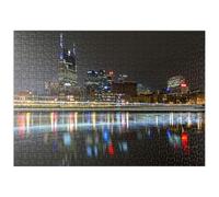 MyPuzzle Nashville Skyline De Nuit - Reflets sur La Rivière Cumberland - Premium 500 Pièces Puzzle - Collection spéciale MyPuzzle de Puzzle Galaxy