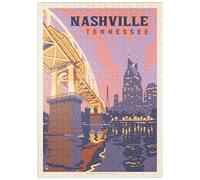 MyPuzzle Nashville, TN : Riverfront Evening, Affiche Vintage - Premium 500 Pièces Puzzle - Collection spéciale MyPuzzle de Anderson Design Group