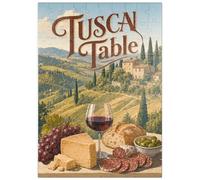 MyPuzzle Nature Morte avec du Vin Et du Fromage, dans Un Paysage Toscan - Premium 100 Pièces Puzzle - Collection spéciale MyPuzzle de Havana Puzzle Company