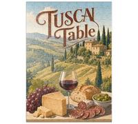 MyPuzzle Nature Morte avec du Vin Et du Fromage, dans Un Paysage Toscan - Premium 200 Pièces Puzzle - Collection spéciale MyPuzzle de Havana Puzzle Company