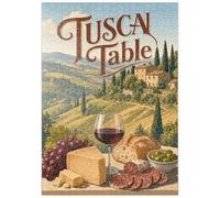 MyPuzzle Nature Morte avec du Vin Et du Fromage, dans Un Paysage Toscan - Premium 500 Pièces Puzzle - Collection spéciale MyPuzzle de Havana Puzzle Company
