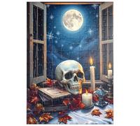MyPuzzle Nature Morte Mystique avec Tête De Mort, Bougies Et Pleine Lune - Premium 100 Pièces Puzzle - Collection spéciale MyPuzzle de Puzzle Galaxy
