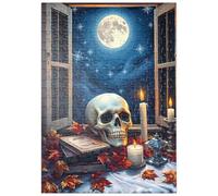 MyPuzzle Nature Morte Mystique avec Tête De Mort, Bougies Et Pleine Lune - Premium 200 Pièces Puzzle - Collection spéciale MyPuzzle de Puzzle Galaxy