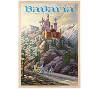 MyPuzzle Neuschwanstein Castle, Germany - Whispers of Winter's Fantasy, Affiche De Voyage Vintage - Premium 1000 Pièces Puzzle - Collection spéciale MyPuzzle de Havana Puzzle Company