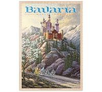 MyPuzzle Neuschwanstein Castle, Germany - Whispers of Winter's Fantasy, Affiche De Voyage Vintage - Premium 500 Pièces Puzzle - Collection spéciale MyPuzzle de Havana Puzzle Company
