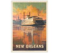 MyPuzzle New Orleans: Riverboat, Vintage Poster - Premium 500 Pièces Puzzle - Collection spéciale MyPuzzle de Anderson Design Group