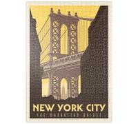 MyPuzzle New York City : Manhattan Bridge, Affiche Vintage - Premium 500 Pièces Puzzle - Collection spéciale MyPuzzle de Anderson Design Group