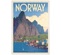 MyPuzzle Norvège : Le Pays des Fjords, Affiche Vintage - Premium 100 Pièces Puzzle - Collection spéciale MyPuzzle de Anderson Design Group