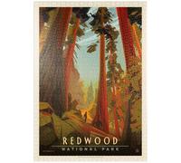 MyPuzzle Parc National De Redwood : Whispering Wind, Affiche Vintage - Premium 1000 Pièces Puzzle - Collection spéciale MyPuzzle de Anderson Design Group