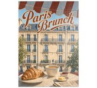 MyPuzzle Paris Café Brunch Croissant Café - Premium 100 Pièces Puzzle - Collection spéciale MyPuzzle de Havana Puzzle Company