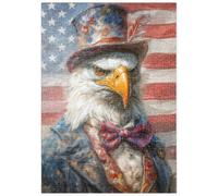MyPuzzle Patriotic Bald Eagle American Flag Portrait - Premium 500 Pièces Puzzle - Collection spéciale MyPuzzle de Puzzle Galaxy