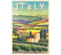 MyPuzzle Paysage Rural Romantique, Italie, Style Art Déco Affiche Vintage, Illustration - Premium 1000 Pièces Puzzle - Collection spéciale MyPuzzle de Puzzle Galaxy