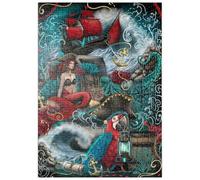 MyPuzzle Pirate Cove Parrot and Mermaid - Sheena Pike - Premium 500 Pièces Puzzle - Collection spéciale MyPuzzle de Tate & Co Puzzles