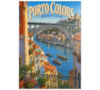MyPuzzle Porto Ribeira - Le Charme Coloré des Berges du Fleuve - Premium 100 Pièces Puzzle - Collection spéciale MyPuzzle de Havana Puzzle Company