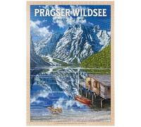 MyPuzzle Pragser Wildsee - Reflets De La Montagne, Vintage Travel Poster - Premium 1000 Pièces Puzzle - Collection spéciale MyPuzzle de Havana Puzzle Company