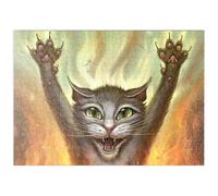 MyPuzzle Psycho Cat - Jeff Haynie - Premium 500 Pièces Puzzle - Collection spéciale MyPuzzle de Tate & Co Puzzles