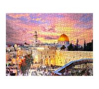 MyPuzzle Puzzle Skyline of The Old City at The Western Wall and The Temple Mount in Jerusalem Israël - Puzzle Premium de 500 pièces pour adultes