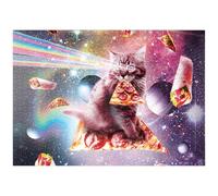 MyPuzzle Rainbow Space Cat Firing Pizza Lasers - Galaxie Aléatoire - Premium 1000 Pièces Puzzle - Collection spéciale MyPuzzle de Tate & Co Puzzles