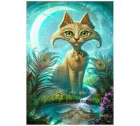 MyPuzzle Reflections Cat Green Reflection Pool - Jeff Haynie - Premium 1000 Pièces Puzzle - Collection spéciale MyPuzzle de Tate & Co Puzzles
