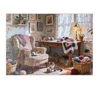 MyPuzzle Salle De Tricot Sunlit Cats by Window - Premium 500 Pièces Puzzle - Collection spéciale MyPuzzle de Puzzle Galaxy