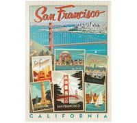 MyPuzzle San Francisco: Multi-Image Collage Print, Vintage Poster - Premium 1000 Pièces Puzzle - Collection spéciale MyPuzzle de Anderson Design Group