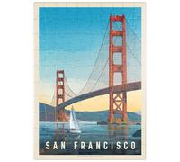 MyPuzzle San Francisco: Under The Golden Gate, Vintage Poster - Premium 100 Pièces Puzzle - Collection spéciale MyPuzzle de Anderson Design Group