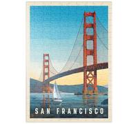 MyPuzzle San Francisco: Under The Golden Gate, Vintage Poster - Premium 200 Pièces Puzzle - Collection spéciale MyPuzzle de Anderson Design Group