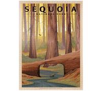 MyPuzzle Sequoia National Park - Tunnel Log, Vintage Travel Poster - Premium 1000 Pièces Puzzle - Collection spéciale MyPuzzle de Havana Puzzle Company