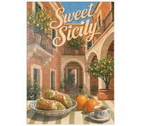 MyPuzzle Sicile - Cour Intérieure Italienne - Nature Morte Aux Agrumes - Premium 200 Pièces Puzzle - Collection spéciale MyPuzzle de Havana Puzzle Company