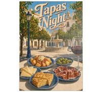 MyPuzzle Soirée Tapas À Séville À L'Orange Grove Plaza - Premium 100 Pièces Puzzle - Collection spéciale MyPuzzle de Havana Puzzle Company