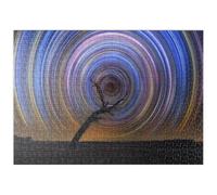 MyPuzzle Star Trail Spiral Over Lone Outback Tree - Premium 500 Pièces Puzzle - Collection spéciale MyPuzzle de Puzzle Galaxy